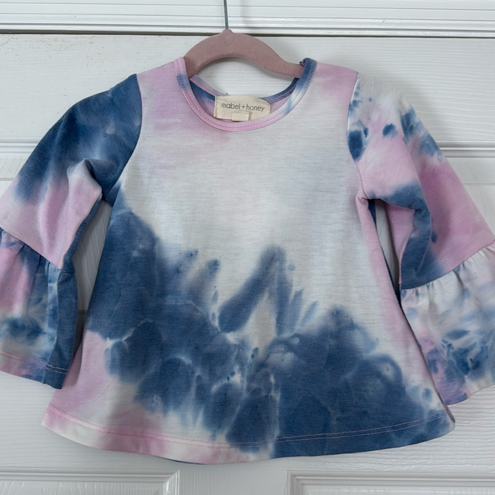 2T Mabel + Honey Flare Sleeve Tie Dye Top